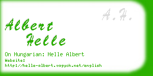 albert helle business card